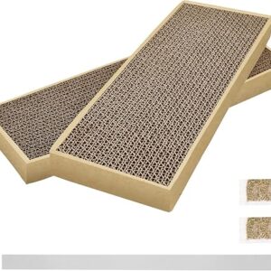 HappyFreeSX Splicing Cat Scratch Pad: Cat Scratchers for Indoor Cats and Kitten, 2 Pack Cat Scratching Pad, Cat Scratcher Cardboard, Scratc…
