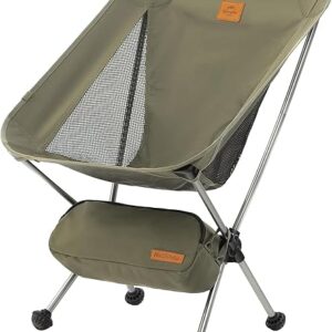 Naturehike YL08 Ultralight Camping Chair, 2.12 LBS Portable Backpacking Chair with Storage Bag & Anti-Sinking Feet, Lightweight Compact Coll…