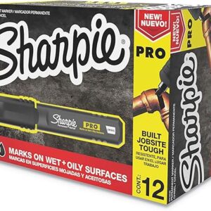 Sharpie Pro Black Permanent Markers, 12 Count