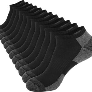 COOPLUS 12 Pack Men’s Cushioned Ankle Socks