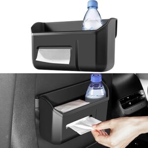 for Tesla Model 3 Model Y Seat Back Organizer Durable TPE Storage Pocket Backseat Tissue Holder Phone Drink Tray Trash Can Container for Mo…
