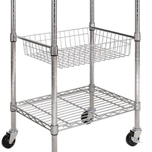 Seville Classics Commercial Work Table Island Utility Cart Prep Station, for Restaurant, Kitchen, Warehouse, Garage, Hotel, Home, Stainless…