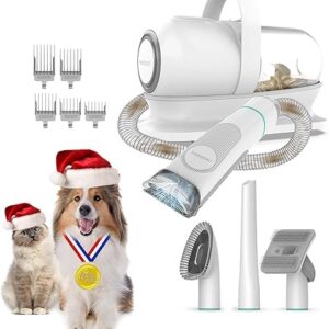 Neakasa by neabot P1 Pro Pet Grooming Vacuum Suction 99% Pet Hair, Dog Grooming Kit with 5 Professional Grooming Shedding Tools for Dogs Ca…