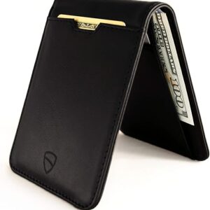 Vaultskin MANHATTAN Slim RFID Blocking Bifold Leather Wallet for Men – Minimalist Front Pocket Card Holder, Holds 9 Cards & Cash, Premium Italian …