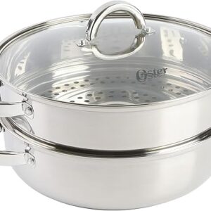 Oster Sangerfield Stainless Steel Cookware, 3.0-Quart Dutch Oven w/Steamer Basket