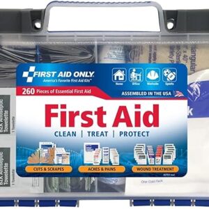 First Aid Only 91248 OSHA-Compliant First Aid Kit, All-Purpose 50-Person Emergency First Aid Kit for Business, Worksite, Home, and Car, 260…