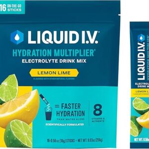Liquid I.V.® Hydration Multiplier – Lemon Lime | Electrolyte Powder Drink Mix | 1 Pack (16 Servings)