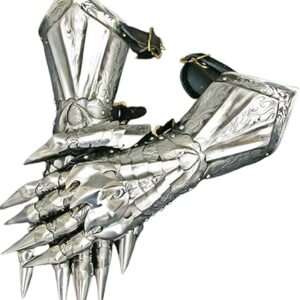 Medieval Gauntlet Gloves Pair Knight Crusader Armor Steel Gauntlet Gloves LARP Wearable Fully Functional for Haloween
