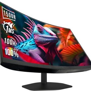 Sceptre Curved 27-inch Gaming Monitor 1500R 100Hz HDMI X2 DisplayPort 1ms 100% sRGB, Build-in Speakers Machine Black 2024 (C275W-FW100T)