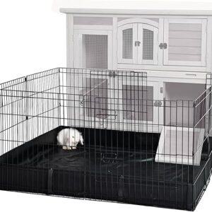 GUTINNEEN Rabbit Playpen Bunny Run Extension Pet Playpen Indoor Small Animal Playpen (Playpen Only)