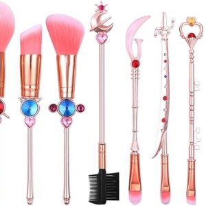 Anime Moon Makeup Brushes – Pink Wand Set