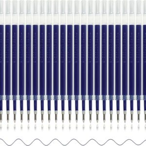 24 Pcs Retractable Blue Gel Ink Refills, 0.5 mm Point Blue Ink