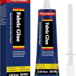 Fabric Glue, Permanent Clear Washable Clothing Glue for All Fabrics, Cotton, Flannel, Denim, Leather, Polyester, Doll Repair, 24 Hours Dry …