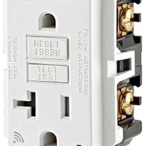 Leviton Smart GFCI, 20 Amp, Self Test, Tamper-Resistant with LED Indicator Light, Send Notifications Directly to Your Smartphone, D2GF2-KW,…