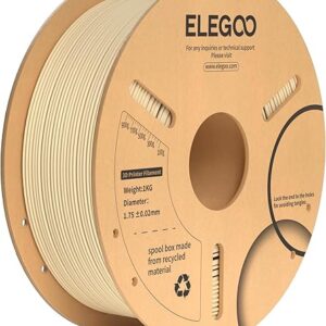 ELEGOO PLA Plus Filament 1.75mm Beige 1KG, PLA+ Tougher and Stronger 3D Printer Filament Dimensional Accuracy +/- 0.02mm, 1kg Spool(2.2lbs)…