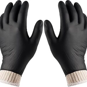 BBQ Gloves 4 Cotton Glove Liners and 100 Disposable Gloves Washable Cotton Liners Powder Latex Free Nitrile Gloves