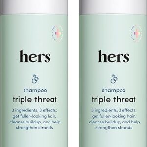 hers Triple Threat Shampoo for Women, 2 Pack – Thickening, Moisturizing, Reduces Shedding – Color Safe Hair Loss Shampoo with Biotin – Napa…