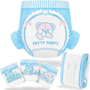 Littleforbig Adult Printed Diaper 10 Pieces – Potty Pants (Medium 28″-38″)