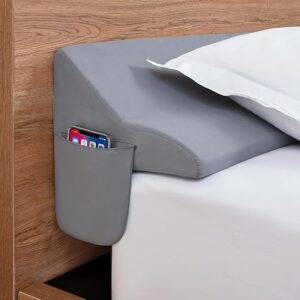 Bed Wedge Pillow Headboard, Queen Headboard Pillow/Bed Gap Filler(60″x10″x6″) Mattress Gap Filler(0-5″), Head Support Sleep Wedge Pillow, G…