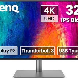 BenQ PD3225U 32 Inch 4K IPS Black UHD Thunderbolt Monitor for MacBook, AQCOLOR, 98% P3, 100% sRGB & Rec.709, DeltaE ≤2, Factory Calibration,…