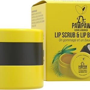 Dr. PawPaw Lip Scrub and Lip Balm Duo – Hydrating Lip Balm with Pawpaw, Aloe, Olive and Castor Oils – Vegan Lip Scrub For Sensitive Skin – …