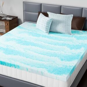 DUMOS Mattress Toppers Memory Foam Twin Size, 3 Inch Thick Bed Topper Pad Cooling Gel Infused Soft Comfy Padding Breathable for Sleeper Sofa…