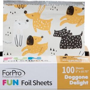 ForPro Professional Collection FUN Doggone Delight 5″ Foil Sheets, Aluminum, Pop-Up Foil Dispenser, Hair Foils for Color Application & High…