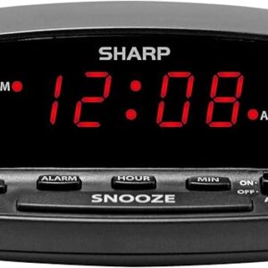 SHARP Digital Alarm Clock with Red LED