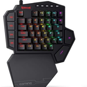 Redragon K585 DITI Wired One-Handed RGB Mechanical Gaming Keyboard, 42 Keys Type-C Professional Gaming Keypad w/Upgraded Hot-Swappable Sock…
