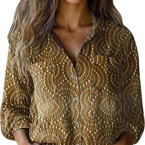 Vintage Boho Floral Print Long Sleeve Tops