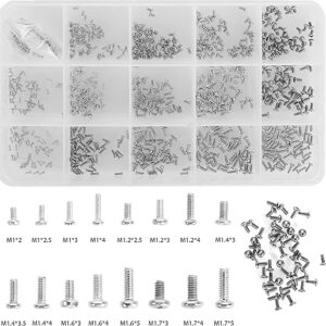 800pcs Tiny Screws for Electronics, M1/M1.2/M1.4/M1.6/M1.7 Very Small Phillips Pan Head Machine Screws, Micro screws, Mini Screws Assortmen…