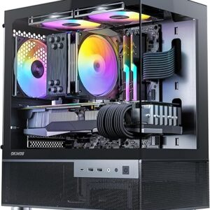 Aqua 3, Micro ATX Case, MATX PC Case with 3 X 120mm 3-Pin ARGB Fan Pre-Installed, Panoramic View Tempered Glass Front & Side Panel, with Ty…