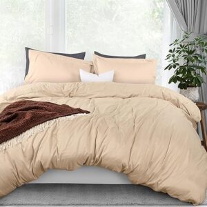 Utopia Bedding Duvet Cover Queen Size – 1 Comforter Cover with 2 Pillow Shams – 3 Pieces Bedding Duvet Cover with Zipper Closure – Soft Bru…