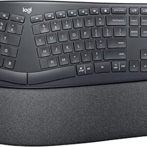 Logitech ERGO K860 Wireless Ergonomic Keyboard – Split Keyboard, Wrist Rest, Natural Typing, Stain-Resistant Fabric, Bluetooth and USB Conn…