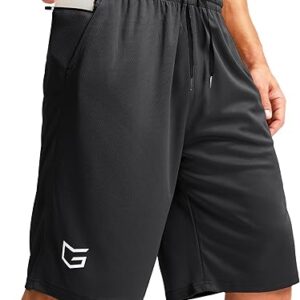 G Gradual Men’s Long Basketball Shorts with Zipper Pocket 11” Quick Dry Gym Shorts Lightweight Mesh Athletic Shorts for Men