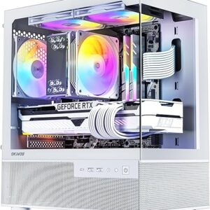 Aqua 3, Micro ATX Case, MATX PC Case with 3 X 120mm 3-Pin ARGB Fan Pre-Installed, Panoramic View Tempered Glass Front & Side Panel, with Type C Port, White