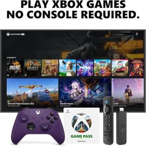 Amazon Fire TV Stick 4K, Astral Purple Core Wireless Controller, and 1 Month Game Pass Ultimate Bundle