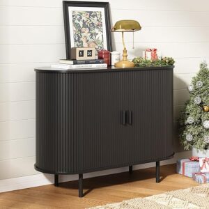 Sideboard Buffet Cabinet with Storage, 40″ Storage Cabinet with Sliding Door & Adjustable Shelf, Modern Accent Coffee Bar Cabinet Console T…
