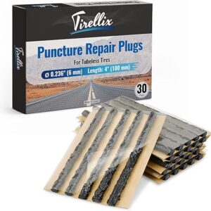 Tire Plugs Heavy Duty (4″, 30 Pack) – ⌀1/4″ (6mm) Tubeless Tire Plug Kit for Car, ATV/UTV, Mountain Bike, MTB, Professional Repair Strips t…