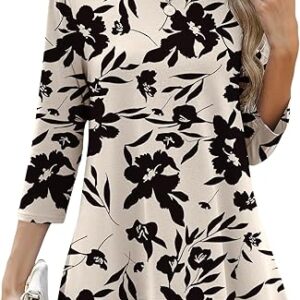 LOMON Women’s 3/4 Sleeve Tunic Blouse