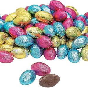 Fun Express Chocolate Candy Eggs Individually Wrapped – Indulge in 90 Irresistible Foil