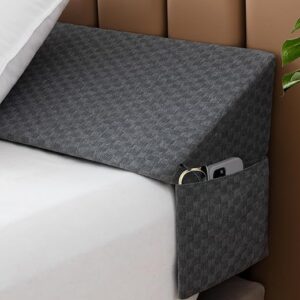 Twin Size Bed Wedge Pillow Headboard Pillow Mattress Wedge Triangle Pillow Long Bolster Pillow for Sleeping Bed Gap Filler (0-7″) Mattress …