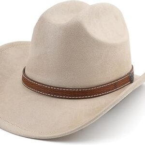 Western Cowboy Hat for Women Men Small Short Wide Brim Beach Cowgirls Cattleman Cowboys Hats