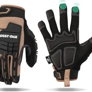 Mossy Oak Motorcycle Gloves for Men, Touchscreen Hunting, Airsoft, Tactical for Shooting, Cycling