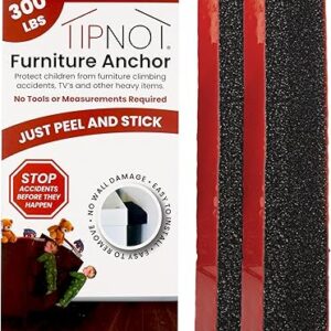 Adhesive Furniture Anchor, No-Drill, Aesthetic & Invisible Once Installed, Anti-Tip Furniture Safety Anchor to Childproof and Babyproof You…