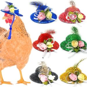 6 Pieces Chicken Hats for Hens fit Chicken Clothes Costumes for Chickens Hats for Chickens Bearded Dragon Costume Tiny Hats Small Animal Ha…