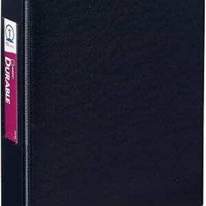 Avery Mini Durable 3 Ring Binder, 1″ Round Rings, Holds 5-1/2″ x 8-1/2″ Paper, Spine ID Label Holder, 1 Black Binder (27257)