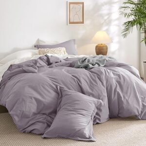 Bedsure Lavender Washed Cotton Duvet Set