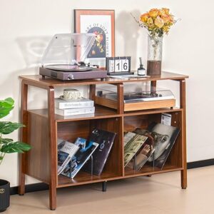 Mid Century Vinyl Record Player Stand