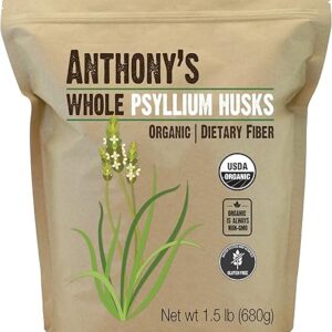 Anthony’s Organic Whole Psyllium Husks, 1.5 lb